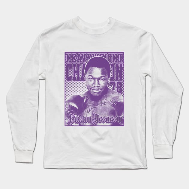 Larry Holmes Purple Long Sleeve T-Shirt by Bingung Mikir Nama Design